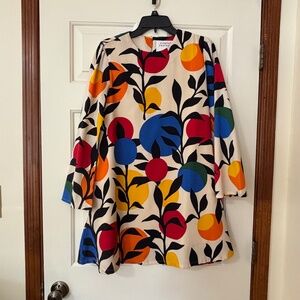 Dress, Colorful and abstract trapeze, Size M